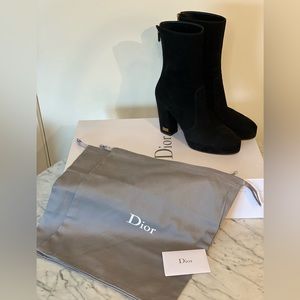 Authentic Dior suede ankle boots with platform